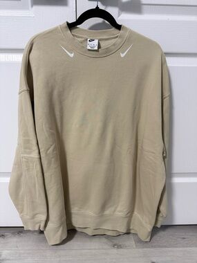 Nike Sand Crewneck Sweatshirt with White Swooshes